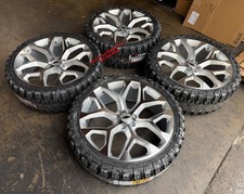 26 Snowflake Silver Machine Wheels 35 Mud Mt Tires Chevy Silverado Tahoe Ram