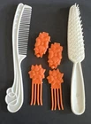 Vintage 1984 Peaches N Cream Barbie Doll Hair Comb Accessory Set
