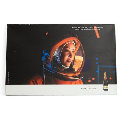 Moet Chandon Champagner Leinwand Wandbild Wandschmuck 100x65 cm Astronaut