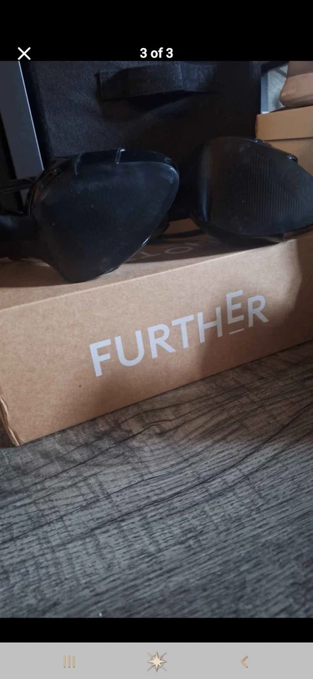 Sandalias para mujer Guess negras plataforma tacón de aguja moño zapatos talla 8M Foto 3 de 3