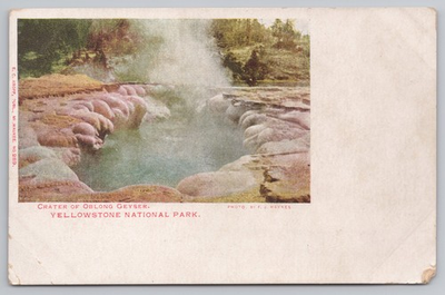 #ad c1901 FJ Haynes UDB Yellowstone Crater Oblong Geyser EC Kropp #289 Red Letter A8 $28.44
