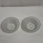 2 Vintage Anchor Hocking Clear Glass Wexford Dessert Fruit Serving Bowls 5.5”!