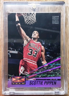 Scottie Pippen Beam Team 1993-94 Topps Stadium Club Insert NBA Chicago Bulls..