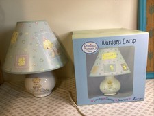 Nursery Lamp Vtg Pair PRECIOUS MOMENTS: Shade turns for boy or girl 2003