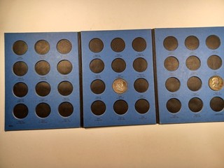 Whitman Franklin Half Dollar 1948 1963 folder with coins