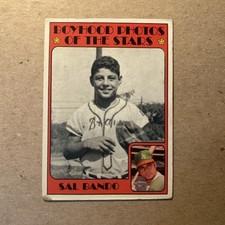 1972 Topps Boyhood Photos Of The Stars Sal Bando Card #348