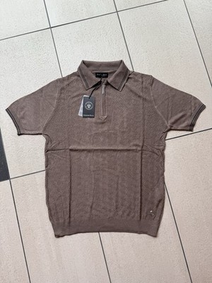 Stefano Ricci Herren Strick Polo -mit Reißverschluss Farbe Beige Gr. XXL/56