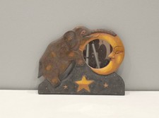 Specchio da parete arte popolare luna elefante indonesiano