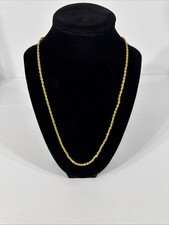 Gold Tone Rope Chain Necklace 22 in
