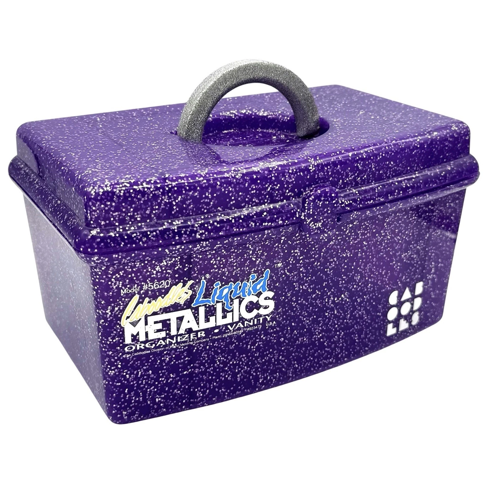 VTG Caboodles Liquid Metallics Purple Glitter Organizer Vanity w/ Tray & Mirror