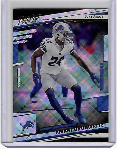 Detroit Lions AMANI ORUWARIYE 2022 Prestige XTRA POINTS DIAMOND Football Card