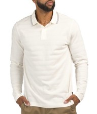 TED BAKER Popcorn Stripe LS Polo NWT 165 Size S