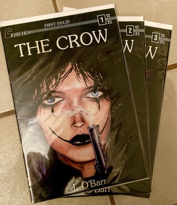 The Crow. Issues 1-3 by Caliber Press. 1990 Rare Third Print. Very Fine Cond.
