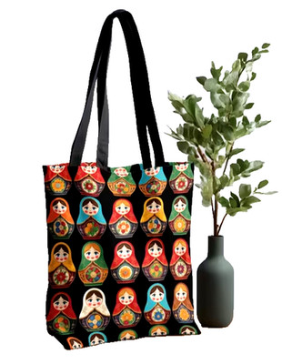 Russian Nesting Dolls Matryoshka Tote Shoulder Bag Purse Canvas Travel Gift NEW