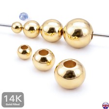 14K Gold Filled Round Spacer Beads 2-4mm Pack 1/10/50 Jewellery Making