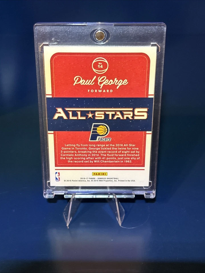 RARO!! Donruss Paul George All-Stars #14 2016-17 con Drake en el fondo Foto 4 de 4
