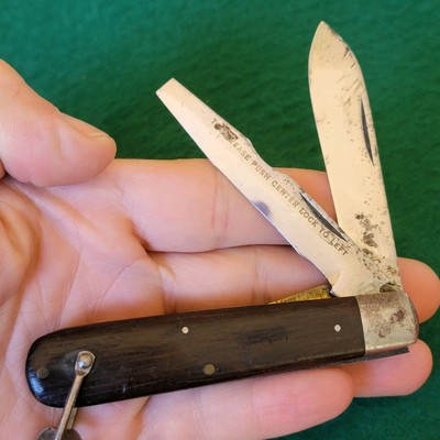 Minty Old Vintage Camillus 4 Line Electricians Jack Pocket Knife Etched