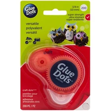 Glue Dots Clear Dot Disposable Dispenser Craft .375" 200/Pkg