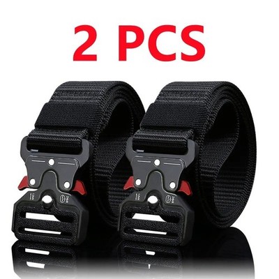 2x Taktischer Gürtel verstellbar Outdoor Jagd Sport robust Unisex Gürtel