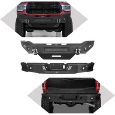 STEEL FRONT BUMPER W/WINCH PLATE + REAR BUMPER FOR DODGE RAM 2500 3500 2019-2024