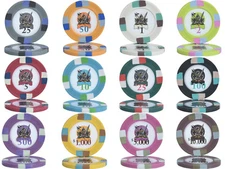 1000pcs 14G KNIGHTS POKER CHIPS BULK - Choose Denominations 