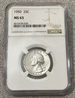 1959 Washington Quarter NGC MS65