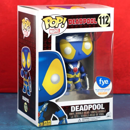 Funko Pop Deadpool Thumb Up 112 FYE Exclusive Minor Box Back Mark 2015 Protector