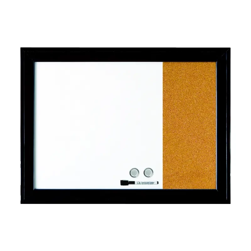 Магнитная комбинированная доска для сухого стирания квартет и пробковая рама из черного дерева - Изображение 3 из 4