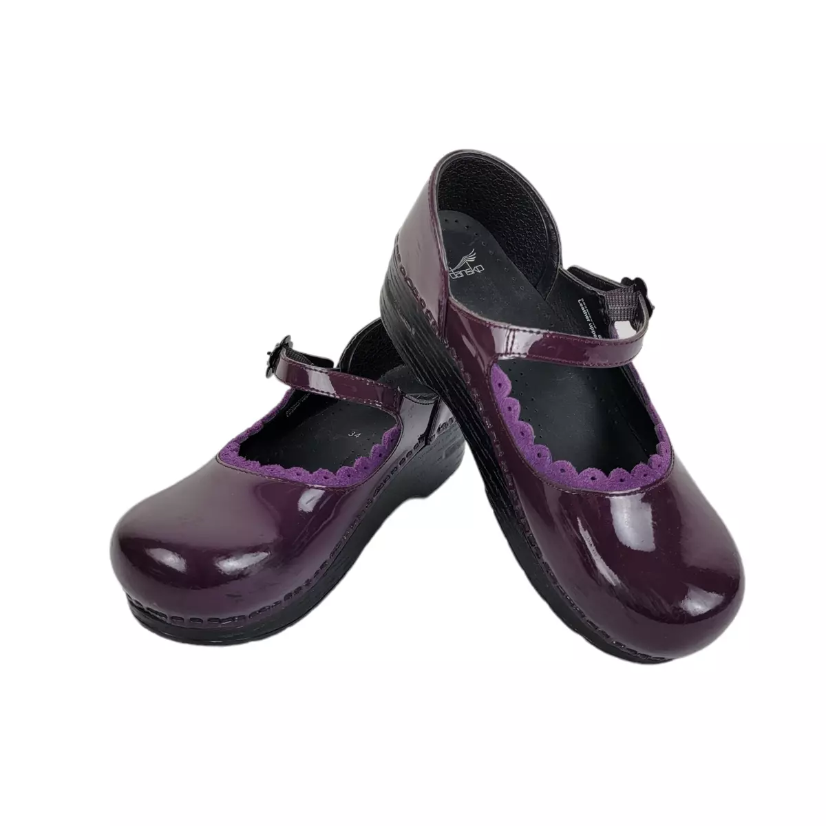 Dansko Purple Patent Leather Mary Janes Clogs Buckle Mules Girls