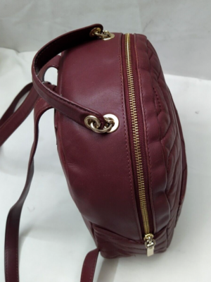 Kate Spade New York Maroon Leather Quilted Top Handle Zipper  display picture 1