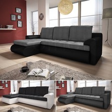 Ecksofa Santi II mit schmutzabweisender Stoff Couchgarnitur Schlaffunktion Sofa 