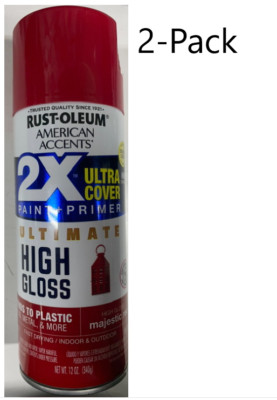 Rust-Oleum Majestic Red High Gloss (2-Pack) 2X Ultra Cover  Spray Paint, 12 oz