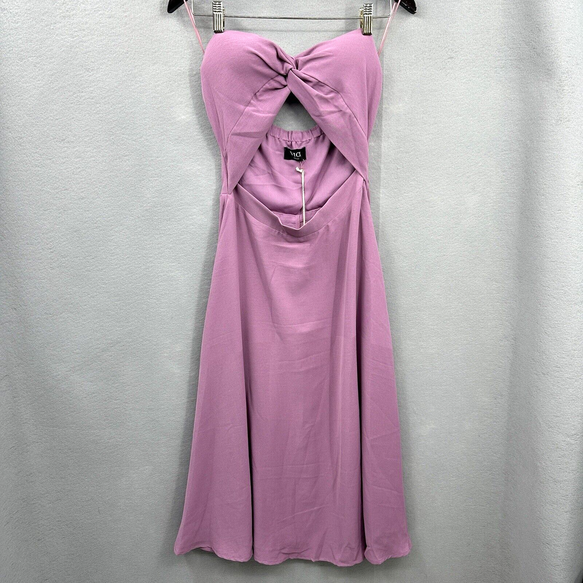 Vici X Fate Dress Womens Medium Strapless Crop Top Midi Purple Sundress  Quiet | eBay