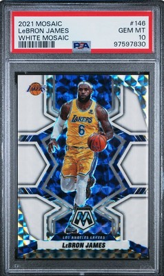 2021 Mosaic LeBron James 146 White Mosaic! 23/25 New Jersey Match! Pop 8!