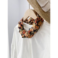 New Boutique 14Momme Twill Silk Scarf Necktie Hairband Print Square Scarf 53cm 