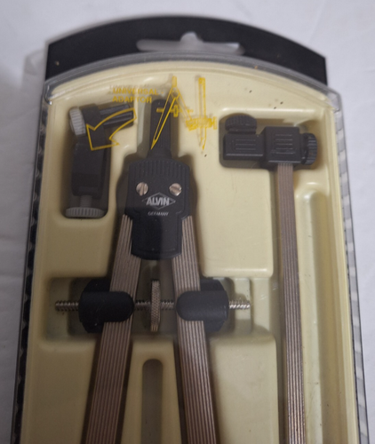 Alvin Art Drawing Set 702V compass speed bow 6"univ. beam made in Germany - Picture 4 of 5