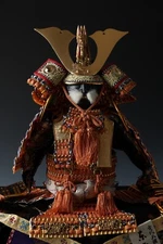 Japanese Beautiful Old Vintage Samurai Figure Doll -Tadayasu Product- Tsushima