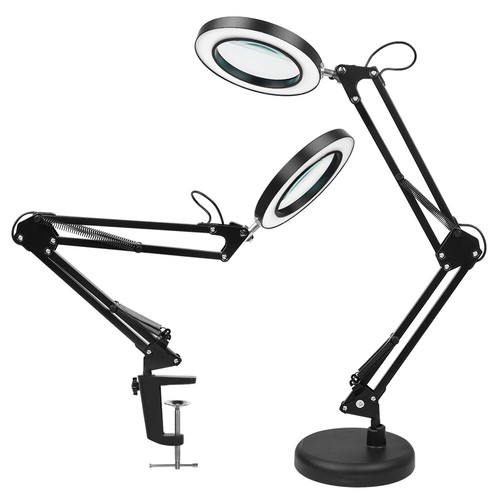 Lupe mit Licht und Ständer 10X, 2-in-1 stufenlos dimmbare LED-Schreibtischlampe - Bild 4 von 11