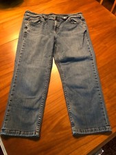 Womens TOMMY BAHAMA DENIM SIZE 14 CROPPED Blue JEANS Button ZiP NICE LOOK
