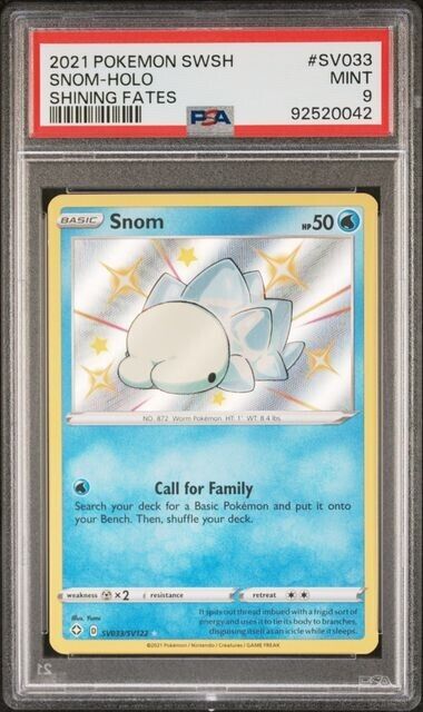 shin93 です。 PSA 9 Mint Pokemon Snom Shining Fates Shiny Holo SV033/SV122