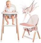Children of Design 6 in 1 Deluxe Wooden High Chair for Babies & Toddlers, pink