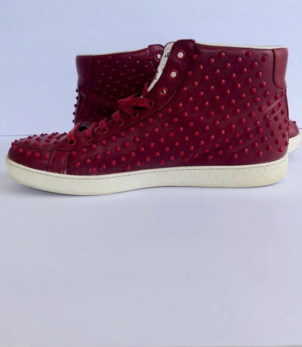 GUCCI Mens Brooklyn Leather Studded High Top Sneakers Red Spiked Logo US 11 1/2 - 第 6/12 張圖片