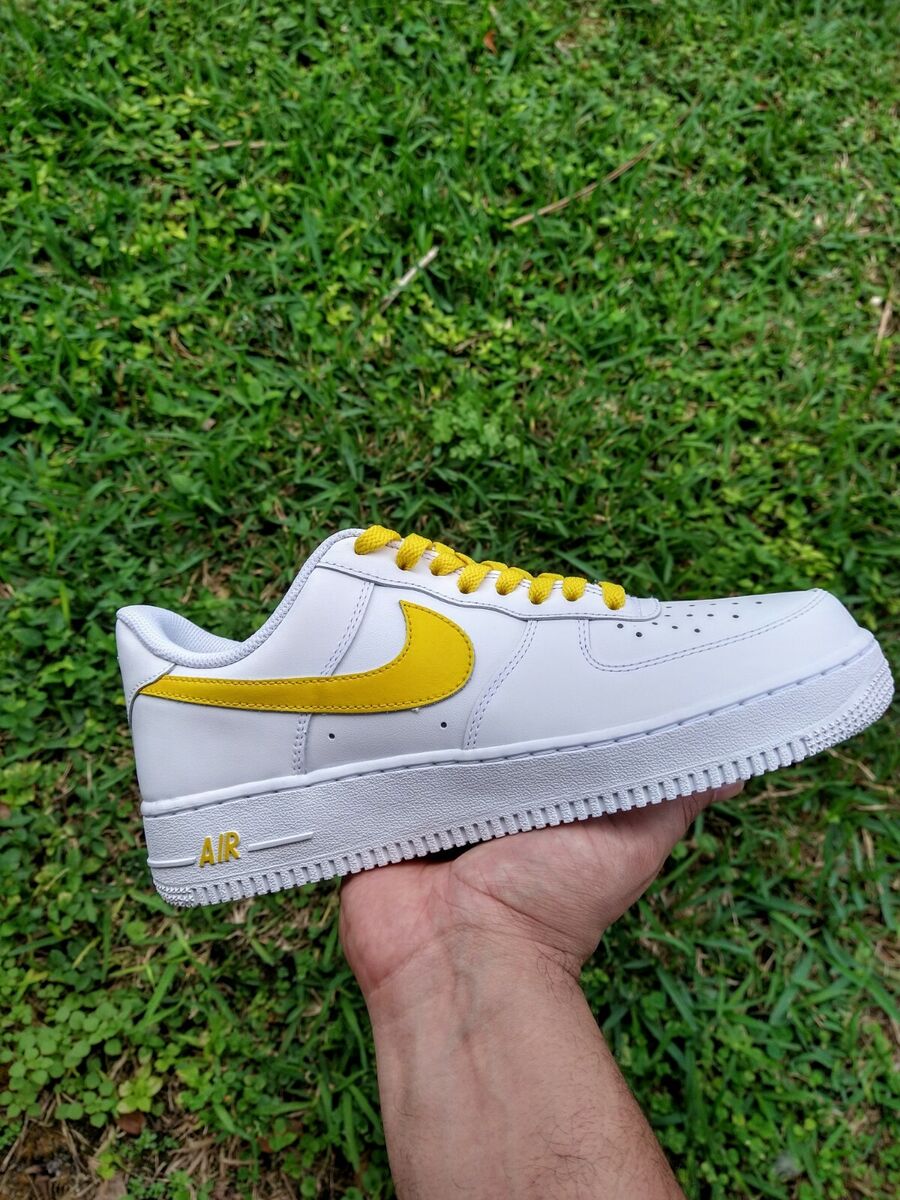 NIKE AIR FORCE 1 '07 TRIPLE WHITE YELLOW WOMEN/GIRL GS MULTI NIKE AIR FORCE 1 '07 TRIPLE WHITE YELLOW WOMEN/GIRL GS MULTI