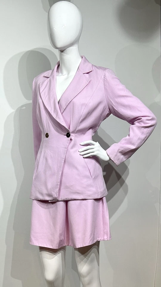 Traje Claude Montana años 80 rosa. Talla M Foto 3 de 4