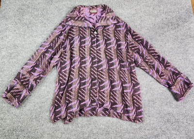 JOYCE WILKERSON Handwoven ONE OF A KIND Art To Wear Jacket Purple Knit One Size