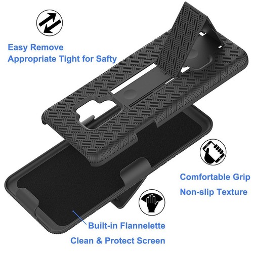 For Samsung Galaxy S9 - HARD HOLSTER KICKSTAND CASE COVER with BELT CLIP BLACK - Picture 6 of 6