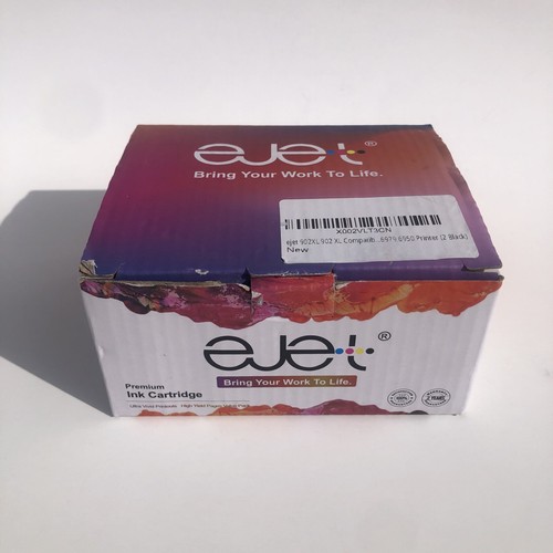 Ejet 902BK 902XL Premium Black Ink Cartridge Multi-pack 2 New Sealed in Box 4/23