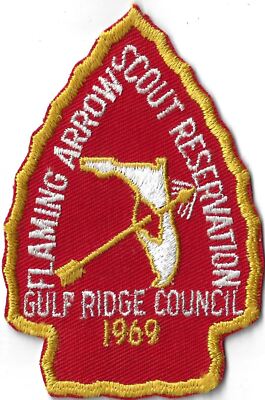 Gulf Ridge Council 1969 Flaming Arrow Scout Reservation YEL Bdr. [MX-10778]