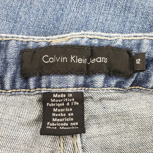 Calvin Klein Womens Designer Jeans Soft Stonewashed Size 12 Logo Embellished - Picture 6 of 7
