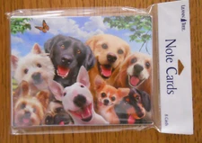 8 Leanin Tree Note Cards Lots of DOGS SMILING SELFIES Lab, Yorkie, Chihuahua etc